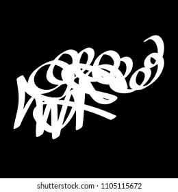 White marker random irregular intersecting lines. Vector art.