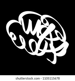 White marker random irregular intersecting lines. Vector art.