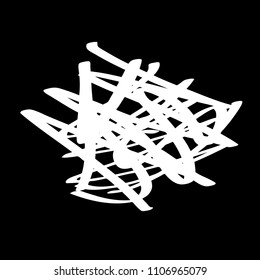 White marker random irregular intersecting lines. Vector art.