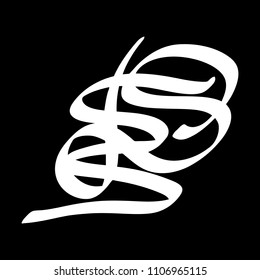 White marker random irregular intersecting lines. Vector art.