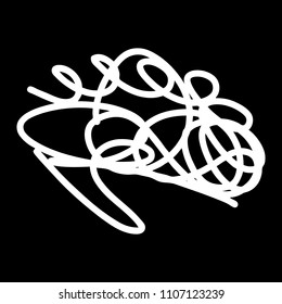 White marker random irregular intersecting lines. Vector art.