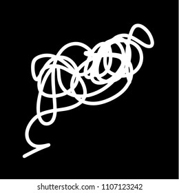 White marker random irregular intersecting lines. Vector art.