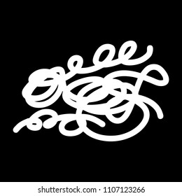 White marker random irregular intersecting lines. Vector art.