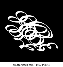 White marker random irregular intersecting lines. Vector art.