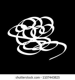White marker random irregular intersecting lines. Vector art.
