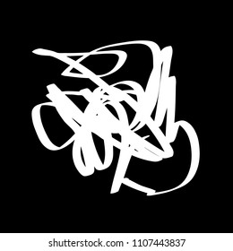 White marker random irregular intersecting lines. Vector art.