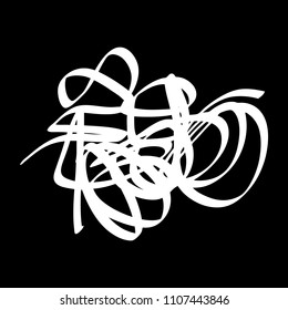 White marker random irregular intersecting lines. Vector art.