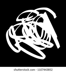 White marker random irregular intersecting lines. Vector art.