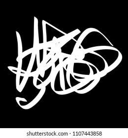 White marker random irregular intersecting lines. Vector art.