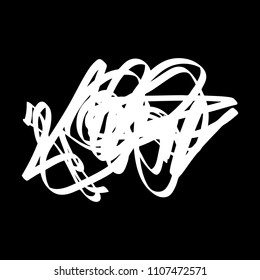 White marker random irregular intersecting lines. Vector art.