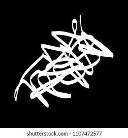 White marker random irregular intersecting lines. Vector art.