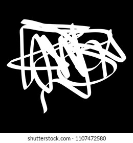 White marker random irregular intersecting lines. Vector art.