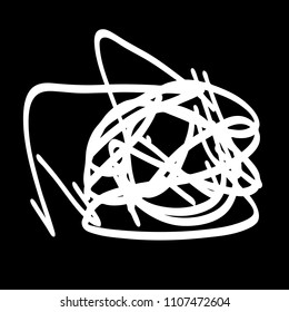 White marker random irregular intersecting lines. Vector art.