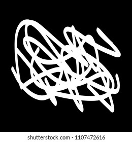 White marker random irregular intersecting lines. Vector art.