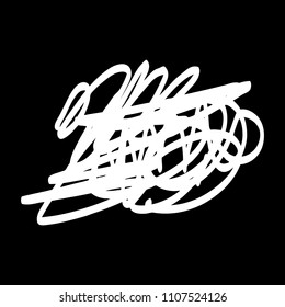 White marker random irregular intersecting lines. Vector art.