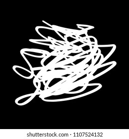 White marker random irregular intersecting lines. Vector art.