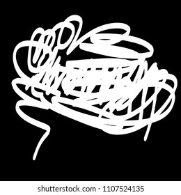 White marker random irregular intersecting lines. Vector art.