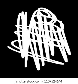 White marker random irregular intersecting lines. Vector art.