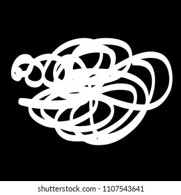 White marker random irregular intersecting lines. Vector art.