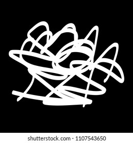 White marker random irregular intersecting lines. Vector art.