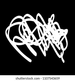 White marker random irregular intersecting lines. Vector art.