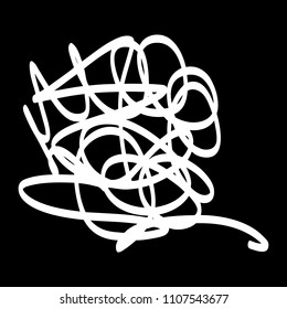 White marker random irregular intersecting lines. Vector art.