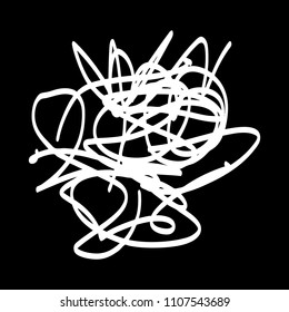 White marker random irregular intersecting lines. Vector art.