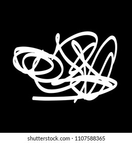 White marker random irregular intersecting lines. Vector art.