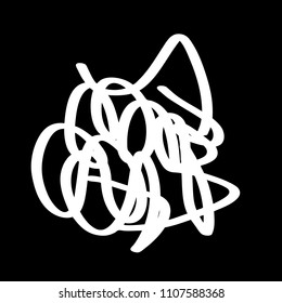 White marker random irregular intersecting lines. Vector art.