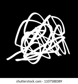White marker random irregular intersecting lines. Vector art.