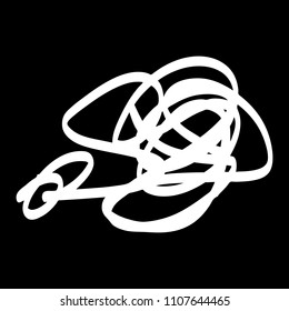 White marker random irregular intersecting lines. Vector art.