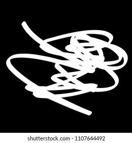 White marker random irregular intersecting lines. Vector art.