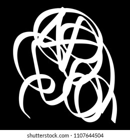 White marker random irregular intersecting lines. Vector art.