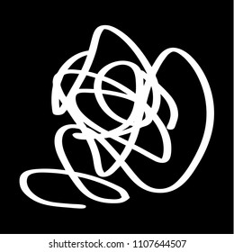 White marker random irregular intersecting lines. Vector art.