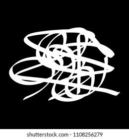 White marker random irregular intersecting lines. Vector art.