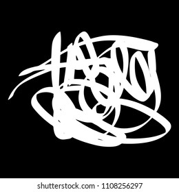 White marker random irregular intersecting lines. Vector art.