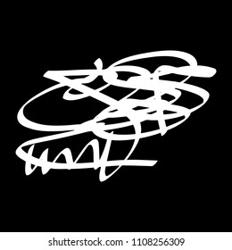 White marker random irregular intersecting lines. Vector art.