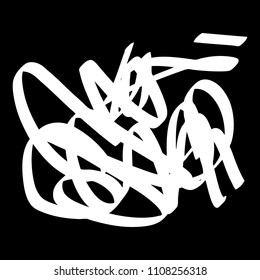 White marker random irregular intersecting lines. Vector art.