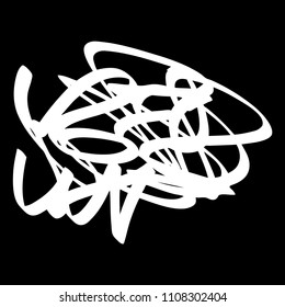 White marker random irregular intersecting lines. Vector art.