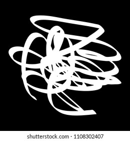White marker random irregular intersecting lines. Vector art.