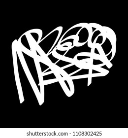 White marker random irregular intersecting lines. Vector art.