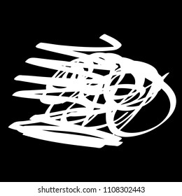 White marker random irregular intersecting lines. Vector art.