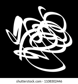 White marker random irregular intersecting lines. Vector art.