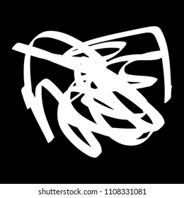 White marker random irregular intersecting lines. Vector art.