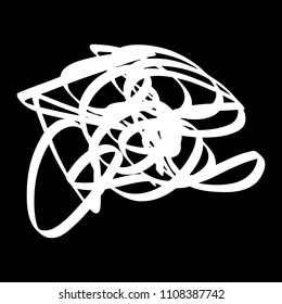 White marker random irregular intersecting lines. Vector art.