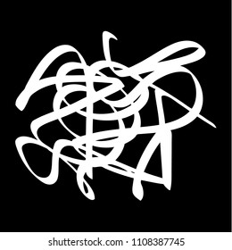White marker random irregular intersecting lines. Vector art.