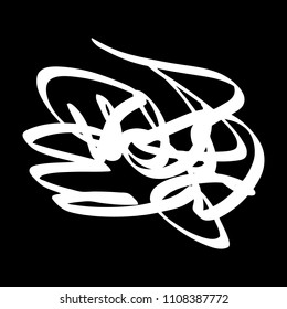 White marker random irregular intersecting lines. Vector art.