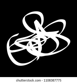 White marker random irregular intersecting lines. Vector art.