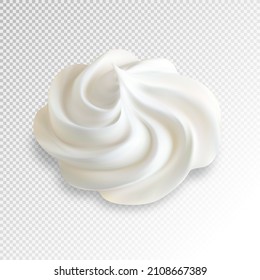 Marshmallow blanco (Zephyr) sobre fondo transparente. Vector realista, ilustración 3d