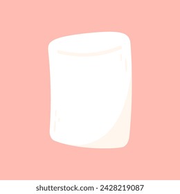 White marshmallows isolated on pink background. Pile of marshmallow.